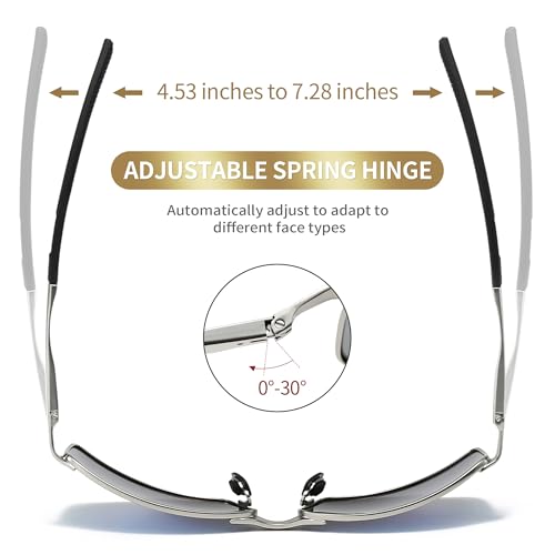 Image of SUNGAIT Ultra-Lightweight Polarized Sunglasses Men for Driving Fishing Golf, Rectangular Metal Frame with Spring Hinge