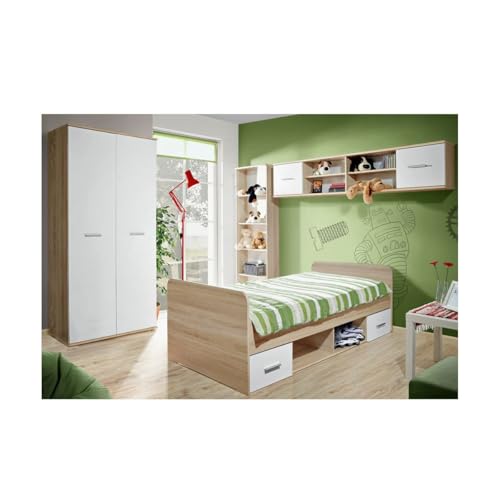 Paris Prix Chambre Complète Enfant 4P Dino I Chêne & Blanc