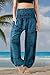 B BANGKOK PANTS Harem Pants Women Boho Clothes with Pocket (Blossom Blue, One Size)