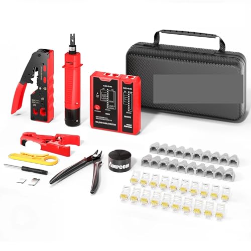 RJ45 �p�X�X���[�����l�b�g���[�N�c�[���L�b�g�iCat5e�ACat6�ACat7�p�j�l�b�g���[�N�����H��/�p���`�_�E���c�[��/TEL/LAN�P�[�u���e�X�^�[�t���j