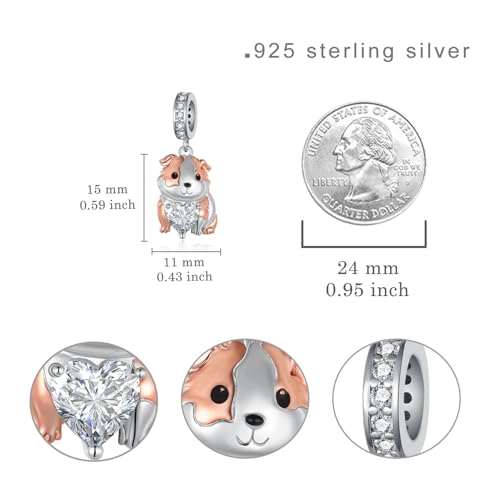 Guinea Pig Gifts 925 Sterling Silver Guinea Pig Charm Cute Animal Jewelry Gifts for Women4