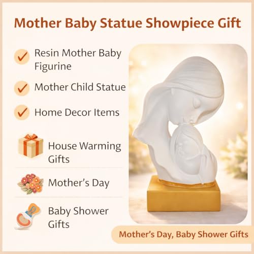 Image of CraftVatika Mother Baby Statue Showpiece Gift, Mother Baby Figurine, motherr Child Statue, Home Decor Items, House Warming Gifts Mother's Day, Baby Shower Gifts for Mom to be