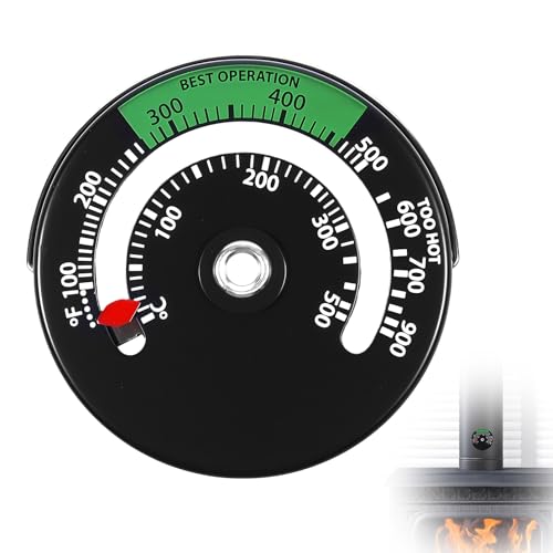 Termómetro Para Chimenea Y Estufa, Medidor De Termómetro Magnético Para Tubo De Chimenea De Madera Redonda Horno