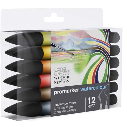Winsor & Newton Promarker Watercolour™ Set 12 Marqueurs Tons Paysage