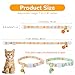 Xinjoduz 2 PCS Cotton Breakaway Cat Collar Flower Pendant Kitten Collar with Bell Cute Kitten Cat Collars with Bell Cute Summer Pretty Flower Collars for Female Girl Cats Male Boy Cats (Pink Green)