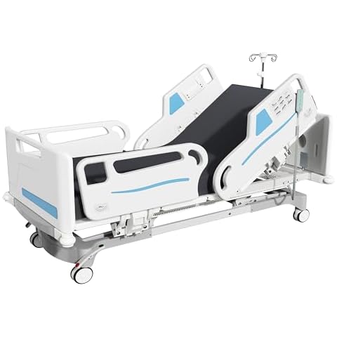 OLERN Premium 5 Functions Full Electric ICU Hospital Bed with 4.7" Waterproof Mattress,Adjustable Height 17.7" to 31.9",Central Control System,5" Casters,550 LBS Capacity-Ideal for Home Use Cover
