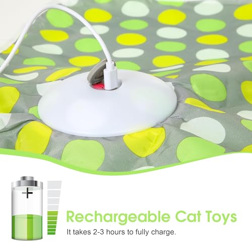 Miniatura 4 de Juguetes Para Gatos, Juguete Interactivo Gato Para Gatos Adultos De Interior, Juguetes Gatos Estimulacion, Juguetes Para Gatos Con Movimiento, Juegos De Caza Para Gatos, Carga Por Usb Verde
