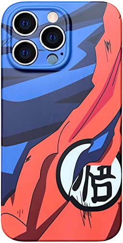 Abbery Designed for iPhone 13 Pro 6.1" Case, Cute Japanese Anime Phone Cases with Letters Design Super Son Goku Cartoon Soft Silicone TPU Cover for Man Boyfriend