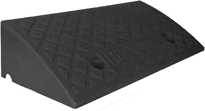 Gonetre Uphill Speed Bumps Steps Ramps Black Yellow Lightweight Plastic Threshold Ramp Heavy Duty Non Slip Surface for Driveway Garages Black/13.5cm