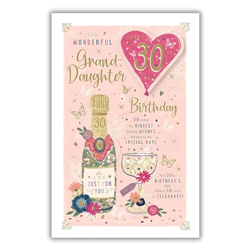 Geburtstagskarte Zum 6. Geburtstag Für Enkelin – Mit Sternen, Kerzen & Glitzer, 228x155 Mm, Aus UK