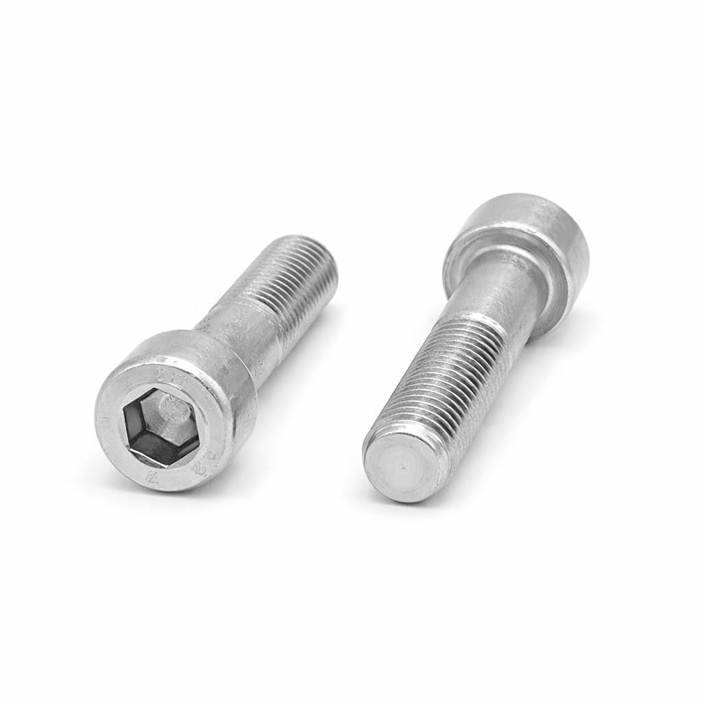 Vis à tête cylindrique à six pans creux. Vis Btr Acier inoxydable AISI 304 (A2). Mesure M6 x 60 mm. Comprend 100 vis avec 100 écrous et 100 rondelles (300 pièces). Partiellement filetées.