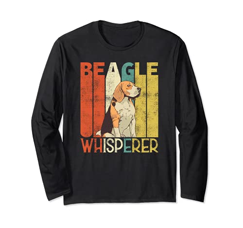 Vintage Beagle Whisperer Retro Dogs Long Sleeve T-Shirt, Black