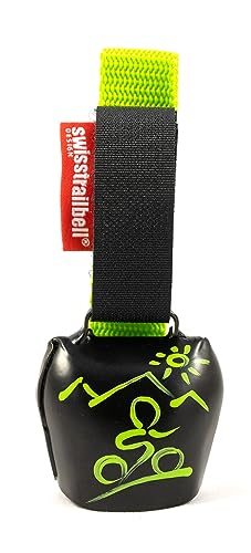 swisstrailbell® Black mit grünem MTB, grünes Band, Trailbell
