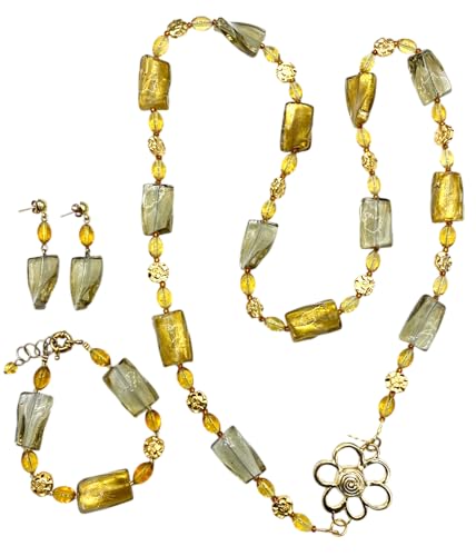 Set de cristal antiguo Murrina Venezia ahumado, la magia del vidrio italiano en tu mesa