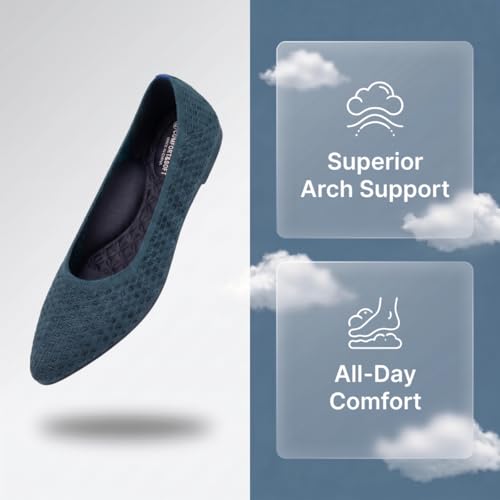 Image of Frank Mully Womens Pointed Toe Flats Knit Dress Shoes Comfort Women Shoes Softable