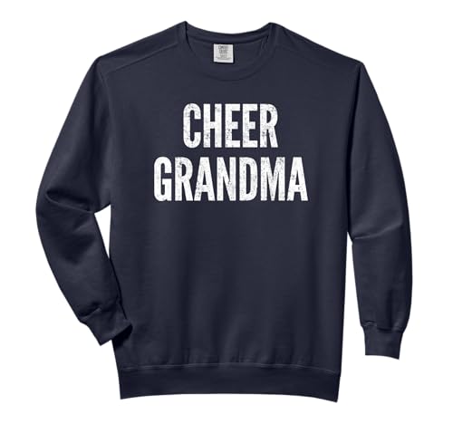 Cheer Grandma Cheerleading Matching Grandparents Black Comfort Colors Adult Sweatshirt