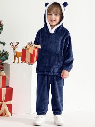 Boys Tracksuit 2 Pcs Fleece Fall Winter Hoodie and Jogger Pants for Baby Toddler Long Sleeve Hooded Sweatshirt and Sweatpants3