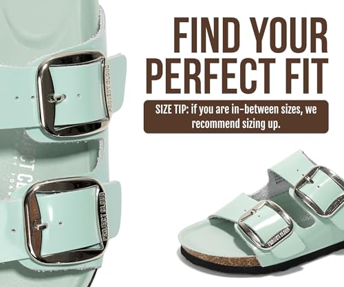 Image of Project Cloud 100% Genuine Leather Footbed Sandals for Women 2026 Comfortable Beach Essentials Womens Sandals Memory Foam Vacation Essentials Slides for Women Footwear (Santorini)