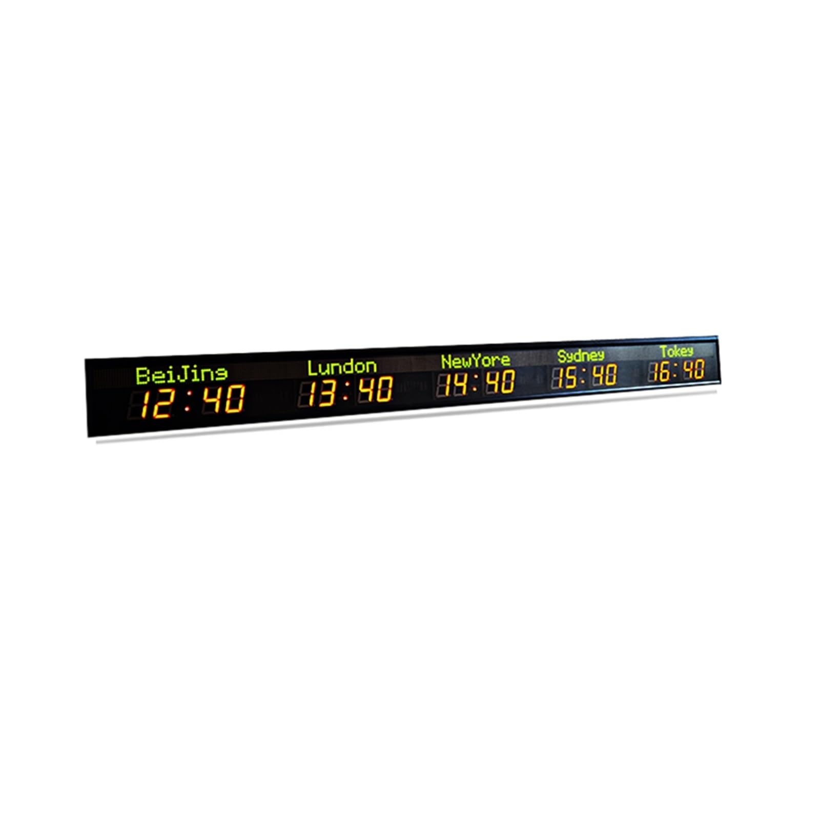 Timer palestra, Orologio digitale da interno a LED Display a con 5 fusi orari parete fuso orario mondiale(HIT5-2.3R(SJZ))