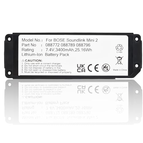 088796 088789 088772 080841 Batterie Compatible avec Bose Soundlink Mini 2 et Soundlink Mini II Enceinte Bluetooth (7,4 V, 3 400 mAh)