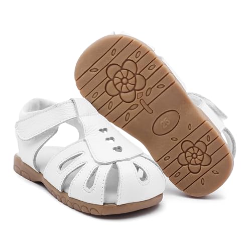 Image of Femizee Toddler Girls Leather Dress Sandals with Adjustable Strap