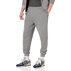 Amazon Essentials Pantalon de Jogging Décontracté, Polaire, Coupe Confortable Homme, Gris Clair Chiné, L