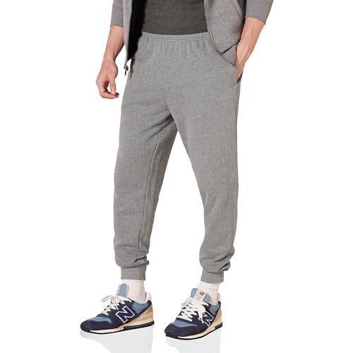 Amazon Essentials Pantalon de Jogging Décontracté, Polaire, Coupe Confortable Homme, Gris Clair Chiné, L