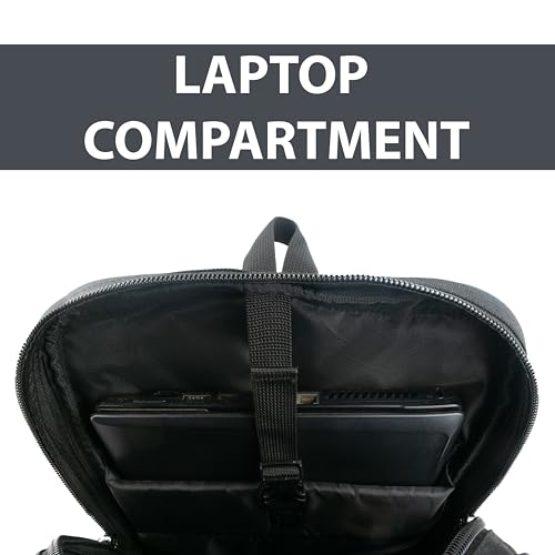 Image of FRILLA Professional Tool Backpack, 50 Pockets, Heavy-Duty Storage with Laptop Compartment, 33 x 24 x 48 cm, Black