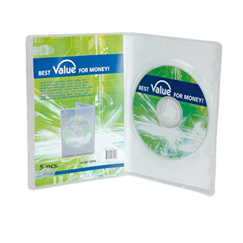 Preisvergleich Produktbild Value 19995096 DVD Hülle, 5er Pack, 14 mm klar