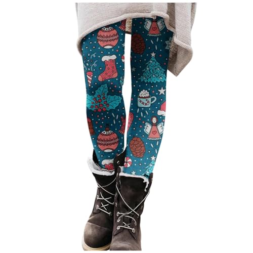 Leggings de yoga para mujer con estampado de Navidad y cintura alta
