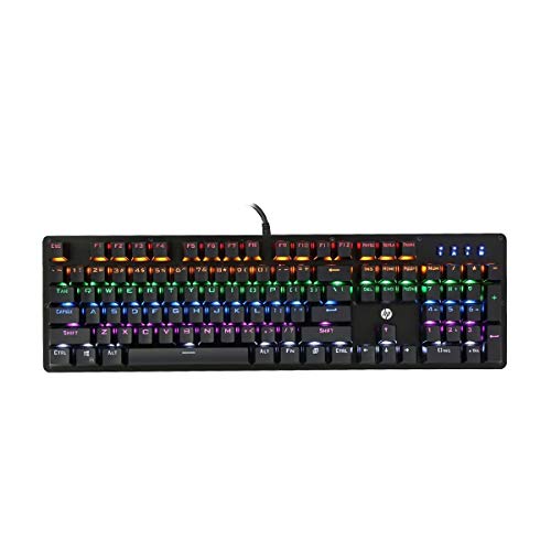 Hp Gk100 Wired Full Size Rgm Backlit Mechanical Gaming Keyboard, 4 Led Indicators, Mechanical Switches,Double Injection Key Caps, And Window Key Lock, 3 Years Warranty (1D763Aa)