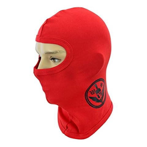 Warrior 100% Cotton Motorcycle Balaclava | Breathable | Windproof | Face Mask | Ski Mask Fine Helmet Neck Warmer… (Red) Cover