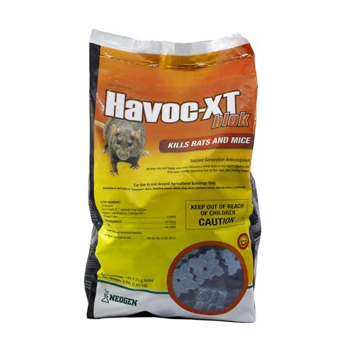 Neogen RODENTICIDE Havoc XT Rat Bait Block Pouch, 8-Pound (00595), blue