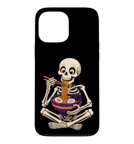 Halloween Skeleton Ramen Noodle Bowl Witch Hat Funny Foodie Case for iPhone 13 Pro Max