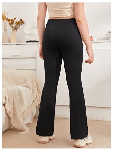 Milumia Girl's High Waisted Bell Bottoms Flared Wide Leg Casual Basic Legging Pants3