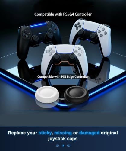 Image of Meyaar Joystick Replacement Caps for PS5 Controller, Thumb Grip Joystick Replacement Cap Repair Accessories Compatible with PS5 & PS4 Controllers - Pack of 6 (Classic Black (Natural Grip))