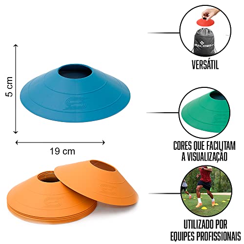 Kit 10 Chapeu Chines Colorido Half Cone para ensinar cores Treino Agilidade Funcional Sinalizaçao Es