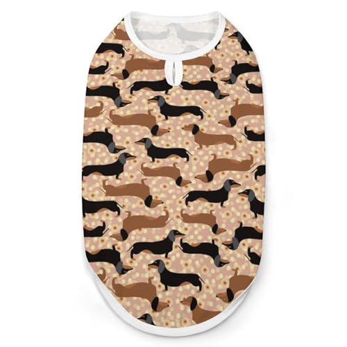 ペット服 ダックスフンド 犬柄 犬服 ペットウェア Tシャツ パーカー 袖なし 犬の服 タンクトップ タンクトップ クールベスト 通気性 ファッション S-2XL