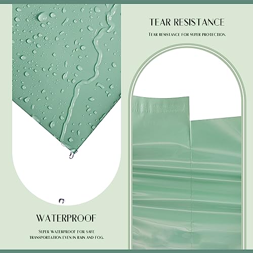 Image of Metronic Poly Mailers 14.5x19 50PC Large Shipping Bags in Grayed Jade Green | Strong Adhensive Self Seal Mailers Poly Bags, Waterproof and Tear-resistant Shipping Envelopes, Mailing Bags for Clothing