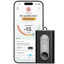 Atmotube PRO 2 Battery Powered Portable Outdoor and Indoor Professional Air Quality Monitor [PM, CO2, VOCs, NOx, Temperature, Humidity and Barometric Pressure Tester], Pollution Meter