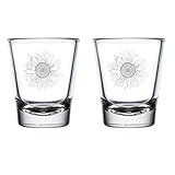 MIP Set of 2 Shot Glasses 1.75oz Shot Glass Gift Sunflower