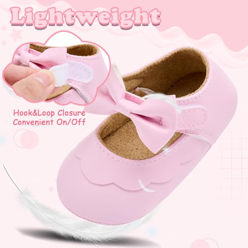 VIFUUR Baby Girls Mary Jane Flats, Bowknot Soft Sole Pre Walker Shoes by VIFUUR - Used condition - Image 4
