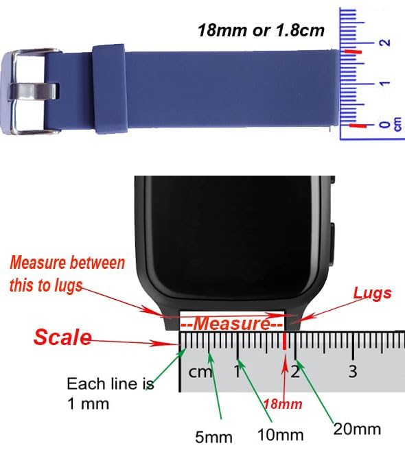 Image of DREAMY DESIGNS 18mm Premium Soft Silicone Watch Strap | Waterproof, Sweat-Resistant, Lightweight Wristband | Skin-Friendly, Durable Replacement Band for Men & Women | Universal 18mm Watch Strap- PACK OF 1