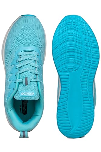 Image of ATHCO Womens Vegas Running Shoes for Woman with Soft Flexible Memory Foam Women's Shoes for Walking Gym Training,Casual, Sports, Lightweight Lace up Athletics Slipon Running Shoes for Ladies & Girls