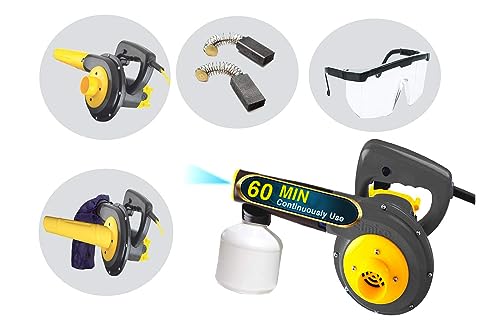 Image of Elmico 700W Anti Vibration Unbreakable sanitizer Sprayer air Blower Cum Vacuum Function Water Sprayer /Carbon Brush /Safety Goggles continuously use 1hrs / 100% Copper Armature /Blowers for Cleaning Dust