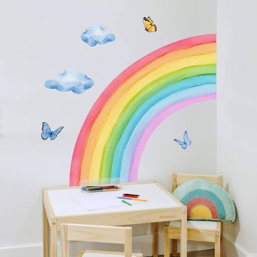 Supzone Vinilo Decorativo Grande Arcoiris y Mariposa miniatura 7