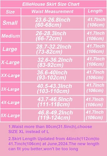 EllieHouse Womens Long Tutu Party Evening Tulle Skirt PC052