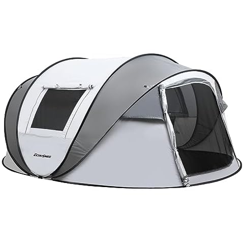 EchoSmile Instant Tent for Camping, 6 Person Pop Up Tent, Water Resistant Dome Tent, Easy Setup for Camping Hiking and Outdoor, Portable Tent with Carry Bag, for 3 Seasons Cover