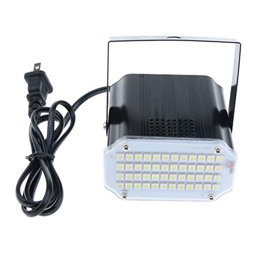 P Prettyia Luces de Fiesta Activadas por Sonido, Luz de Discoteca de Color Blanco, Lámpara Estroboscópica Etapa Luz Par para Navidad Cover