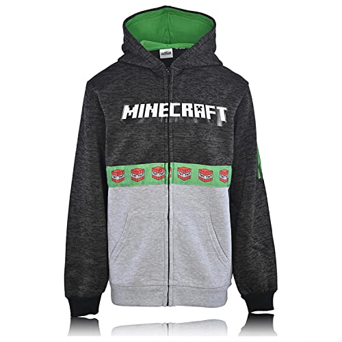 Minecraft Boys Video Game Hoodie - Black and Green Creeper Face - Official Sweatshirt